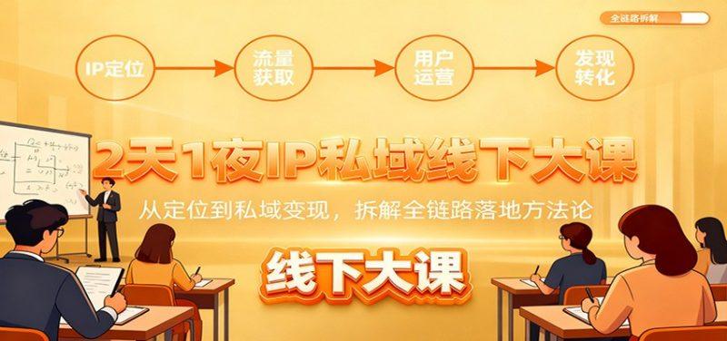 2天1夜IP私域线下大课:从定位到私域变现,拆解全链路落地方法论-1 2天1夜IP私域线下大课:从定位到私域变现,拆解全链路落地方法论-1