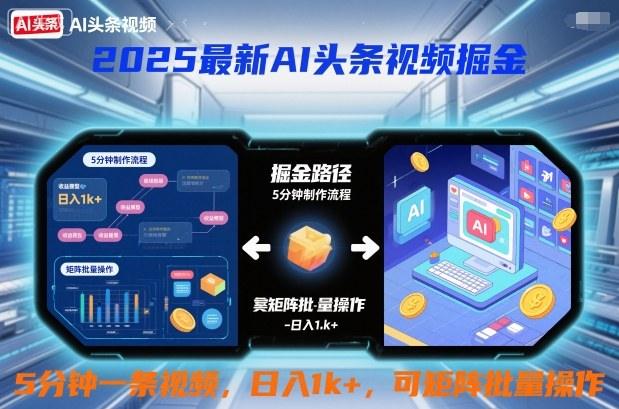 2025最新AI头条视频掘金,5分钟一条视频,日入1k+,可矩阵批量操作-1 2025最新AI头条视频掘金,5分钟一条视频,日入1k+,可矩阵批量操作-1