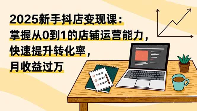 2025新手抖店变现课:掌握从0到1的店铺运营能力,快速提升转化率,月收过万-1 2025新手抖店变现课:掌握从0到1的店铺运营能力,快速提升转化率,月收过万-1