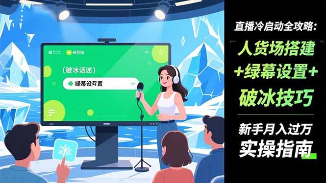 直播冷启动全攻略:人货场搭建+绿幕设置+破冰技巧,新手月入过万实操指南-1 直播冷启动全攻略:人货场搭建+绿幕设置+破冰技巧,新手月入过万实操指南-1
