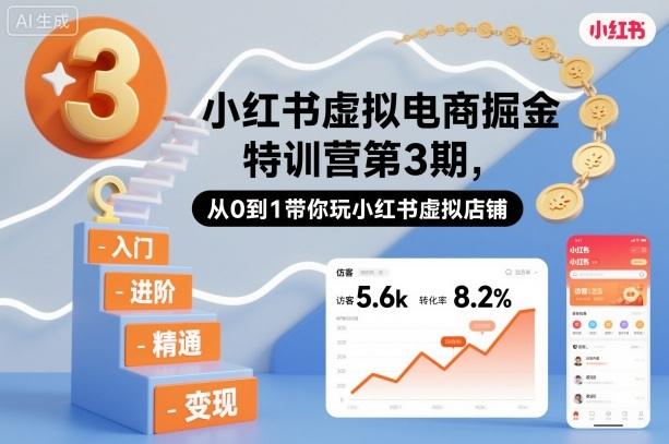 小红书虚拟电商掘金特训营第3期,从0到1带你玩小红书虚拟店铺-1 小红书虚拟电商掘金特训营第3期,从0到1带你玩小红书虚拟店铺-1