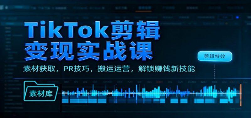 TikTok剪辑变现实战课:素材获取,PR技巧,搬运运营,解锁赚钱新技能-1 TikTok剪辑变现实战课:素材获取,PR技巧,搬运运营,解锁赚钱新技能-1