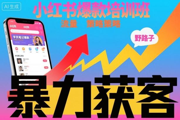 小红书爆款培训班,小红书获客野路子流量打法,暴力持续获客-1 小红书爆款培训班,小红书获客野路子流量打法,暴力持续获客-1