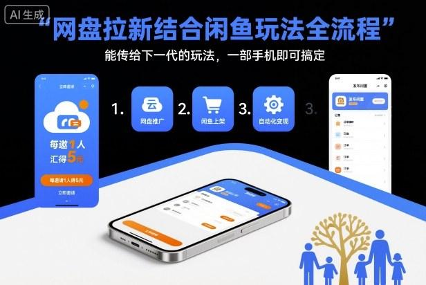 网盘拉新结合闲鱼玩法全流程,能传给下一代的玩法,一部手机即可搞定(附入口渠道以及实操教程)-1 网盘拉新结合闲鱼玩法全流程,能传给下一代的玩法,一部手机即可搞定(附入口渠道以及实操教程)-1