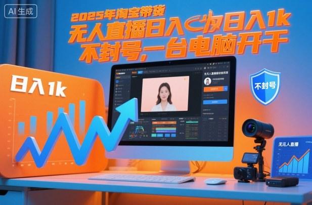 2025年淘宝带货,无人直播日入1k,不封号,一台电脑开干-1 2025年淘宝带货,无人直播日入1k,不封号,一台电脑开干-1