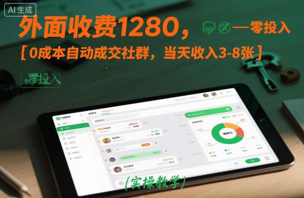 外面收费1280,0成本自动成交社群,当天收入3-8张【实操教学】-1 外面收费1280,0成本自动成交社群,当天收入3-8张【实操教学】-1