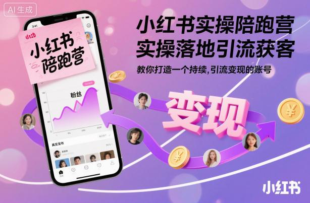 小红书实操陪跑营,实操落地引流获客,教你打造一个持续引流变现的账号-1 小红书实操陪跑营,实操落地引流获客,教你打造一个持续引流变现的账号-1