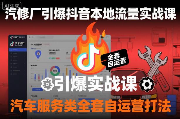 汽修厂引爆抖音本地流量实战课,汽车服务类全套自运营打法-1 汽修厂引爆抖音本地流量实战课,汽车服务类全套自运营打法-1