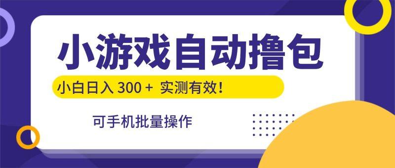 小游戏自动撸包，手机批量操作，小白日入300 +