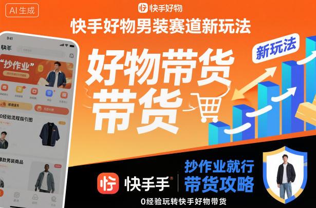 快手好物男装赛道新玩法，抄作业就行，0经验玩转快手好物带货-1