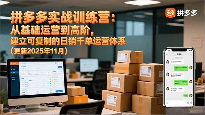 拼多多实战训练营:从基础运营到高阶,建立可复制的日销千单运营体系(更新11月)-1 拼多多实战训练营:从基础运营到高阶,建立可复制的日销千单运营体系(更新11月)-1