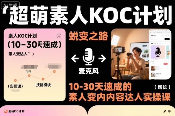 超萌素人KOC计划,10-30天速成的素人变内容达人实操课,适合想做短剧小说推文电商推广的素人入局-1 超萌素人KOC计划,10-30天速成的素人变内容达人实操课,适合想做短剧小说推文电商推广的素人入局-1