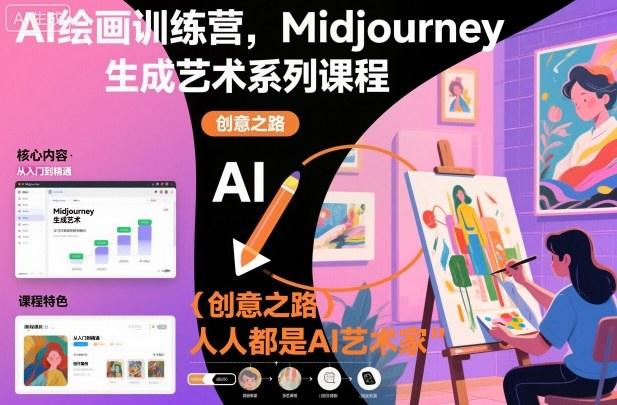 AI绘画训练营,Midjourney生成艺术系列课程,人人都是AI艺术家-1 AI绘画训练营,Midjourney生成艺术系列课程,人人都是AI艺术家-1