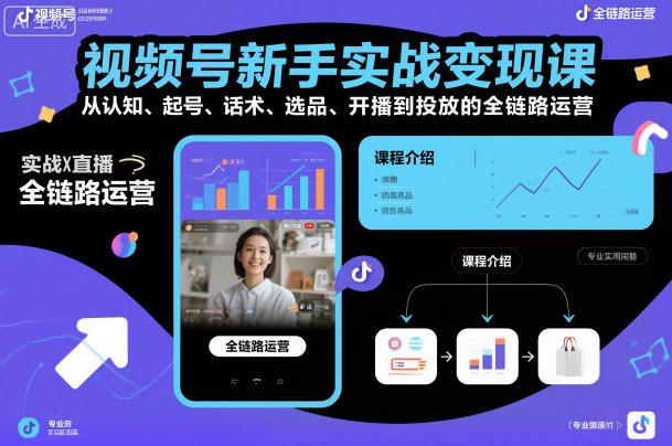视频号新手实战变现课,从认知、起号、话术、选品、开播到投放的全链路运营-1 视频号新手实战变现课,从认知、起号、话术、选品、开播到投放的全链路运营-1