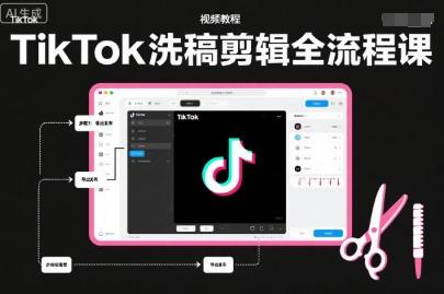 TikTok洗稿剪辑全流程课，PR洗稿剪辑全流程，TK洗稿运营课