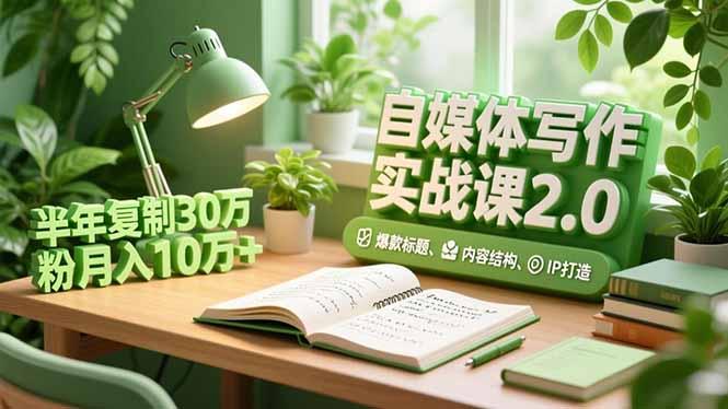 自媒体写作实战课2.0,爆款标题、内容结构、IP打造,半年复制30万粉月入10万+-1 自媒体写作实战课2.0,爆款标题、内容结构、IP打造,半年复制30万粉月入10万+-1