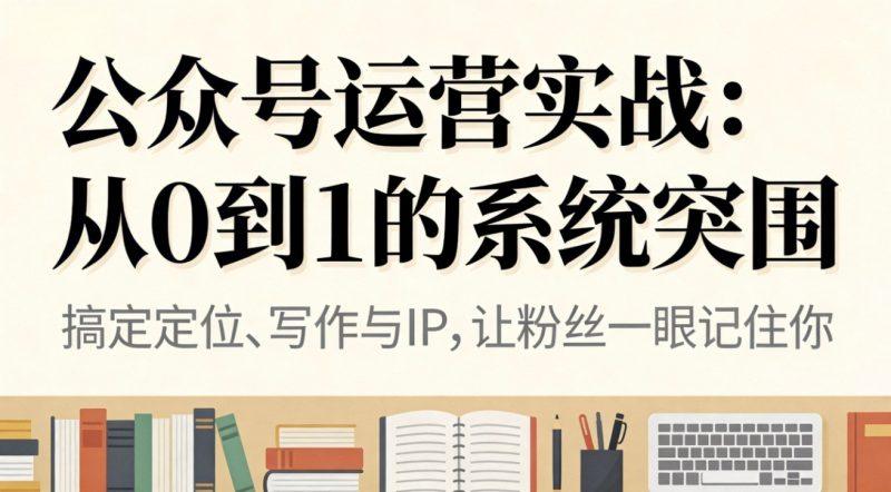 公众号运营实战:从0到1的系统突围-1 公众号运营实战:从0到1的系统突围-1