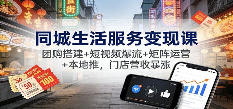 同城生活服务变现课:团购搭建+短视频爆流+矩阵运营+本地推,门店营收暴涨-1 同城生活服务变现课:团购搭建+短视频爆流+矩阵运营+本地推,门店营收暴涨-1