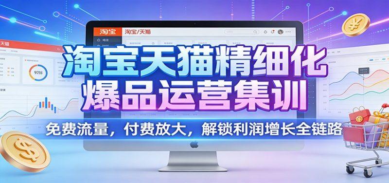 淘宝天猫精细化爆品运营集训:免费流量,付费放大,解锁利润增长全链路-1 淘宝天猫精细化爆品运营集训:免费流量,付费放大,解锁利润增长全链路-1