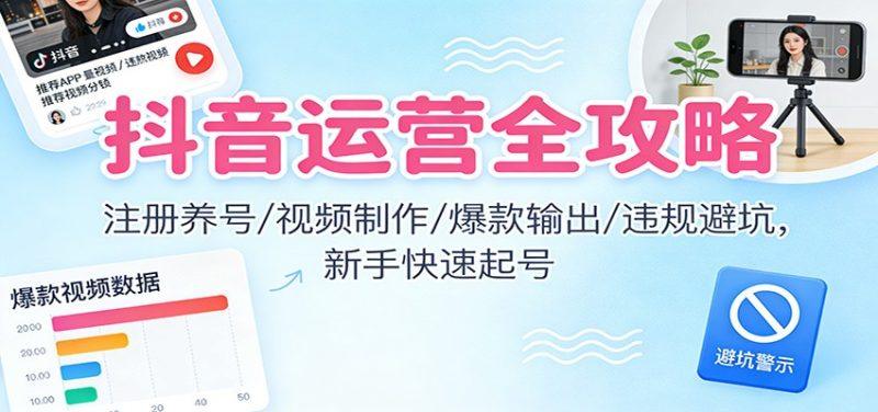 抖音运营全攻略:注册养号/视频制作/爆款输出/违规避坑,新手快速起号-1 抖音运营全攻略:注册养号/视频制作/爆款输出/违规避坑,新手快速起号-1