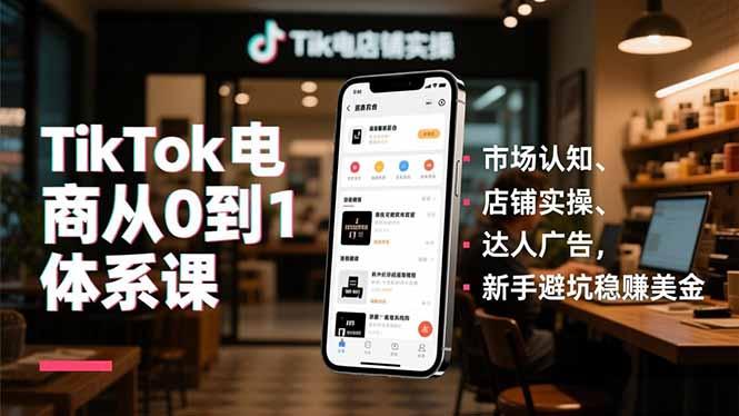 TikTok电商从0到1体系课,市场认知、店铺实操、达人广告,新手避坑稳赚美金-1 TikTok电商从0到1体系课,市场认知、店铺实操、达人广告,新手避坑稳赚美金-1