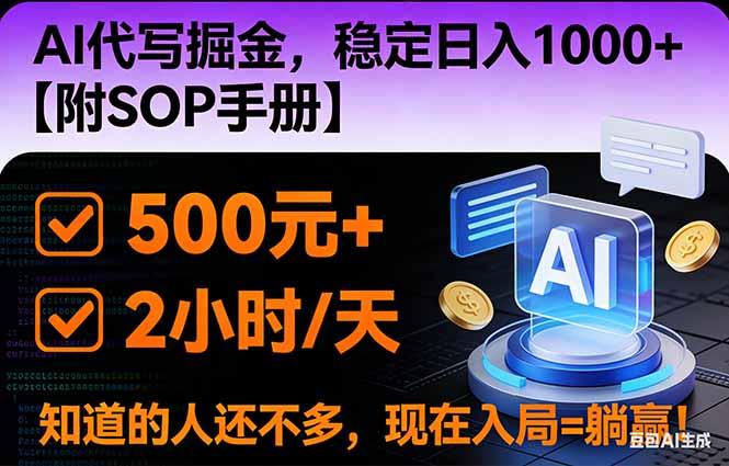 2026风口项目,AI代写掘金,稳定日入1000+,掌握核心技能【附SOP手册】-1 2026风口项目,AI代写掘金,稳定日入1000+,掌握核心技能【附SOP手册】-1