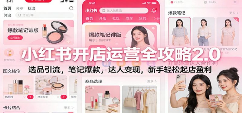 小红书开店运营全攻略2.0：选品引流，笔记爆款，达人变现，新手轻松起店盈利