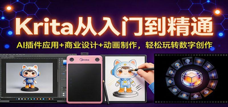 Krita从入门到精通：AI插件应用+商业设计+动画制作，轻松玩转数字创作