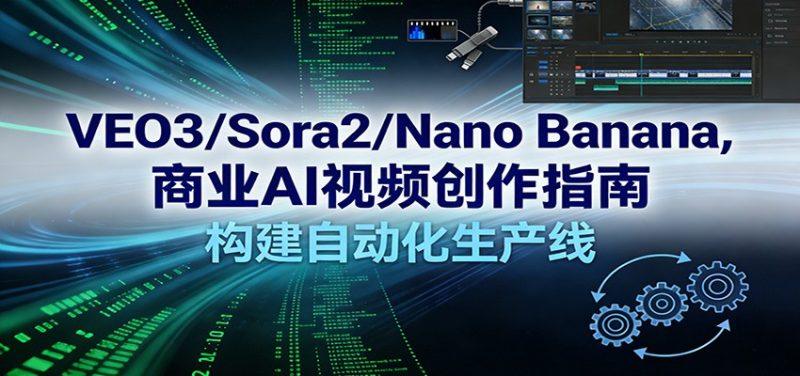 VEO3/Sora2/Nano Banana商业AI视频创作指南，构建自动化生产线