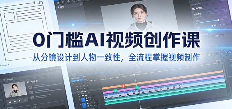0门槛AI视频创作课：从分镜设计到人物一致性，全流程掌握视频制作