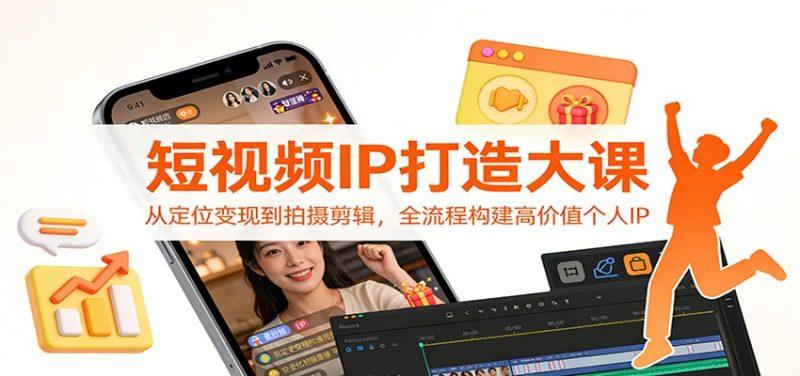 短视频IP打造大课：从定位变现到拍摄剪辑，全流程构建高价值个人IP