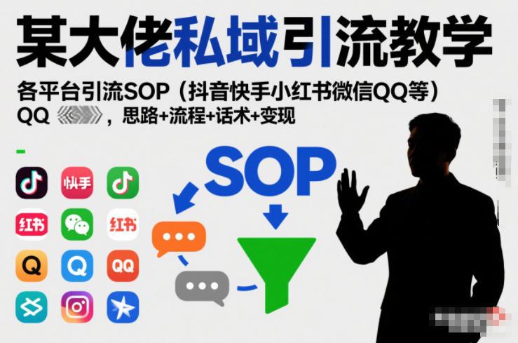 某大佬私域引流教学，各平台引流SOP（抖音快手小红书微信QQ等），思路+流程+话术+变现-1