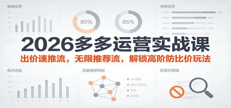 2026多多运营实战课：出价速推流，无限推荐流，解锁高阶防比价玩法（更新）