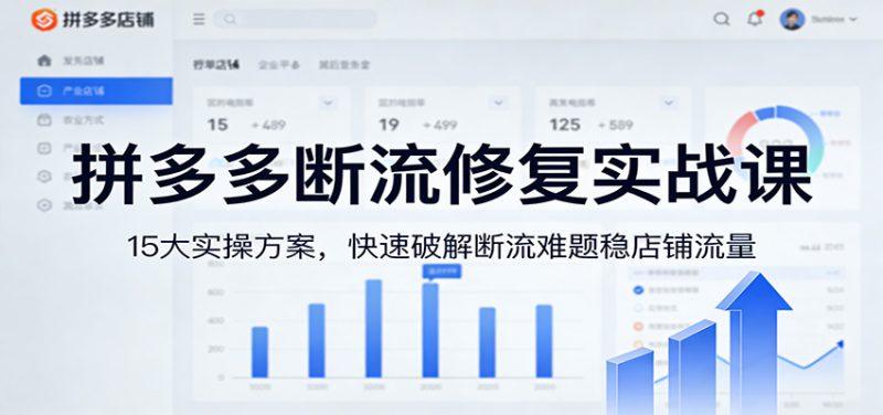 拼多多断流修复实战课:15大实操方案,快速破解断流难题稳店铺流量-1 拼多多断流修复实战课:15大实操方案,快速破解断流难题稳店铺流量-1