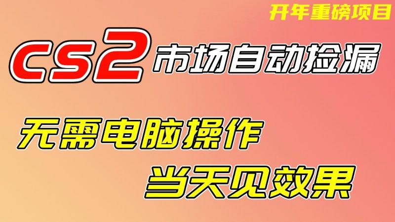 CS2市场挂机项，无需电脑操作，无需进入游戏，当天见效果，支持任何形式验证