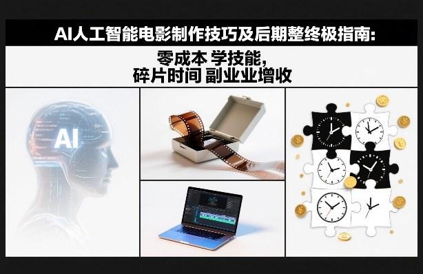 AI人工智能电影制作技巧及后期完整终极指南：零成本学技能，碎片时间副业增收