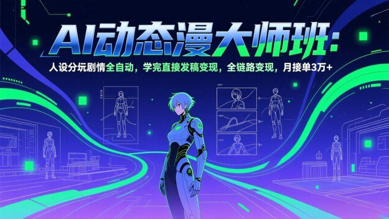 AI动态漫剧大师班:人设分镜剧情全自动,学完直接发稿变现,全链路变现,月接单3万+-1 AI动态漫剧大师班:人设分镜剧情全自动,学完直接发稿变现,全链路变现,月接单3万+-1