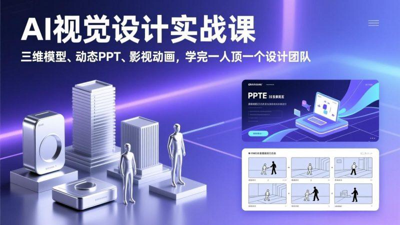 AI视觉设计实战课,三维模型、动态PPT、影视动画,学完一人顶一个设计团队-1 AI视觉设计实战课,三维模型、动态PPT、影视动画,学完一人顶一个设计团队-1